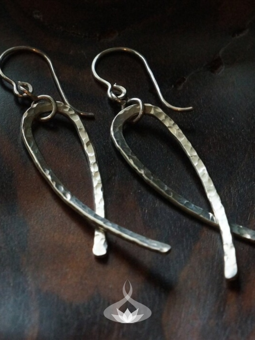 Hammered Sterling Silver Earrings | 2.5 In Drop | Long Dangle Statement Earrings